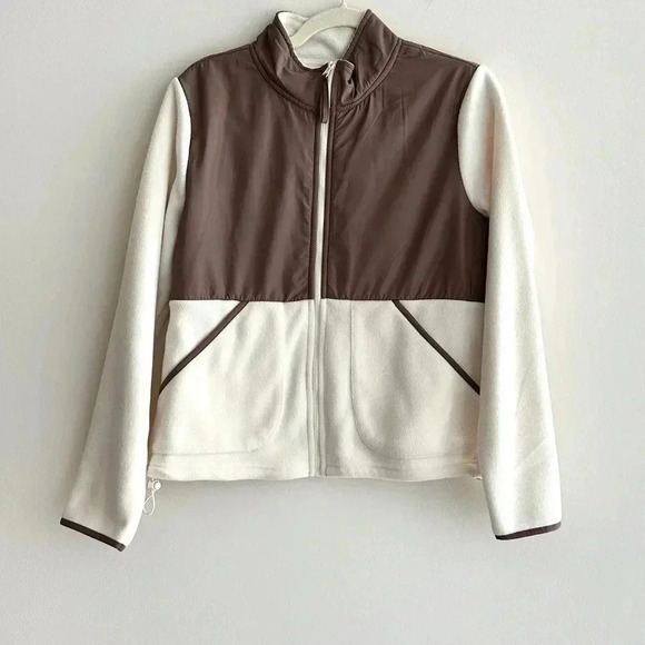 BearPaw Outdoors Polar Fleece Zip Up Jacket, Taupe/Cream, Size Medium - Picture 2 of 16